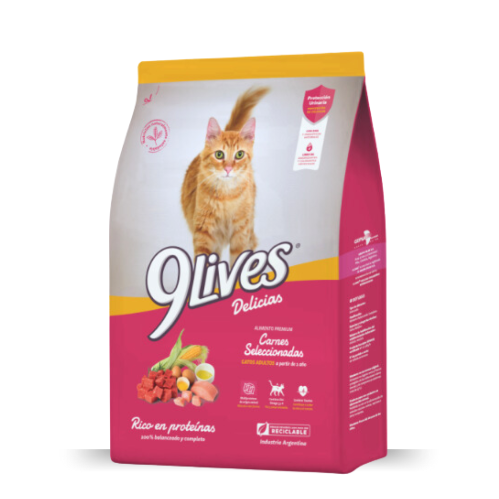 9 Lives Delicias de Carnes Gato Adulto - 8kg